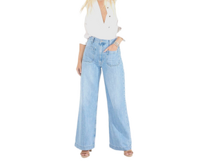ÉTICA Devon High Waist Wide Leg Jean in Mountain Air Size 24